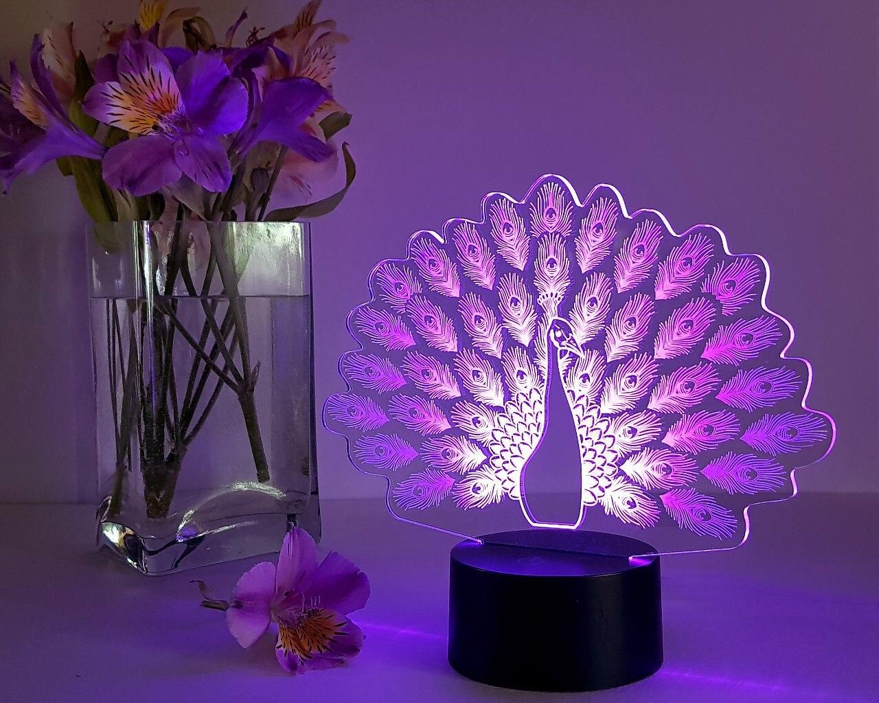 

3D светильник-ночник "Павлин " 3DTOYSLAMP
