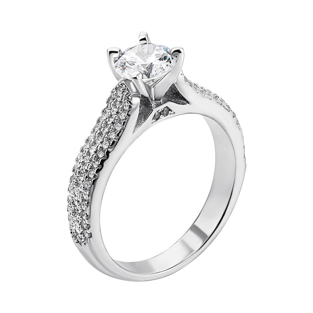 

Серебряное кольцо с фианитами 000135390 17.5 размера