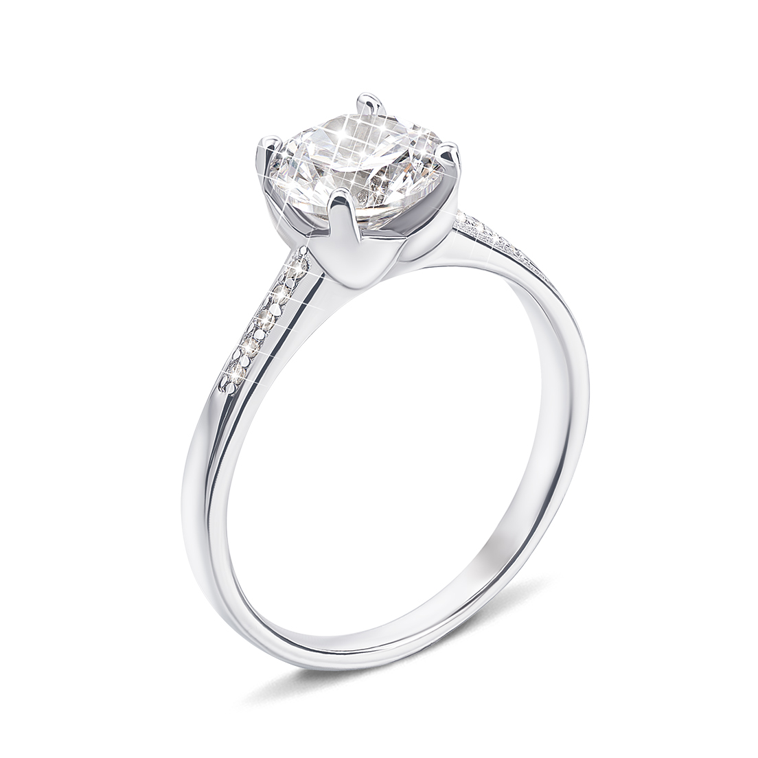 

Серебряное кольцо с фианитами 000133304 16.5 размера