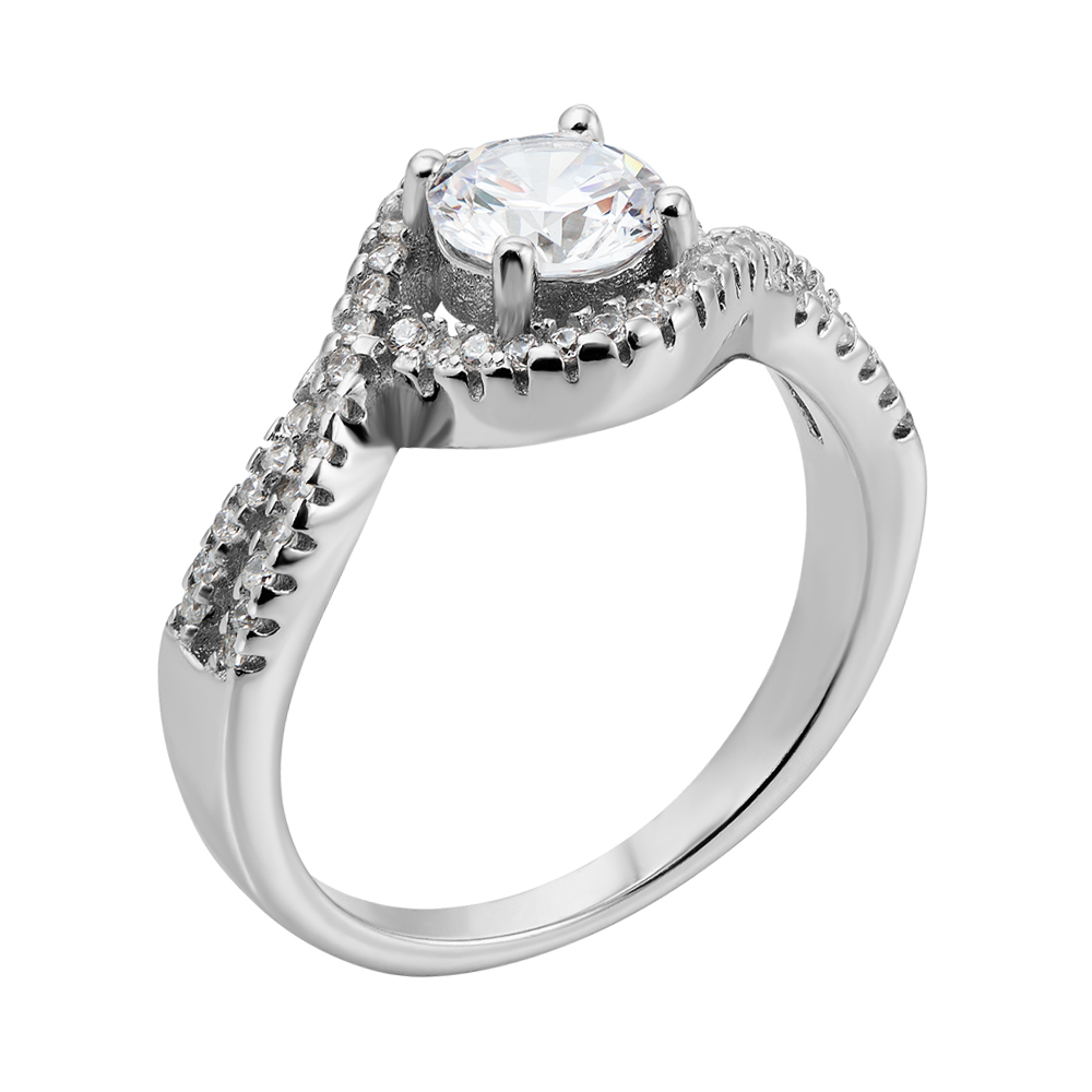 

Серебряное кольцо с фианитами 000135850 16.5 размера