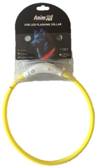 

Ошейник AnimAll LED 70 см желтый