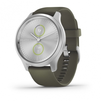 

Смарт-часы Garmin Vivomove Style серебристый с травяным силиконовым ремешком