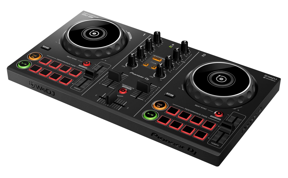 

DJ контроллер Pioneer DJ DDJ-200 двухканальный с Bluetooth + USB-кабель Черный