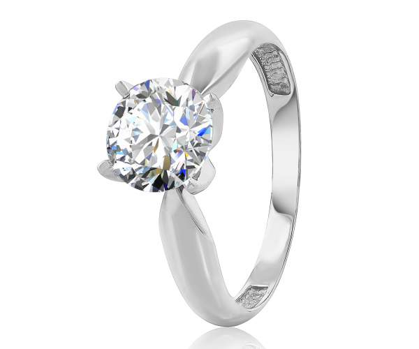 

Кольцо с SWAROVSKI Zirconia "Абсолют", белое золото, КД4117/1SW, 18 размер