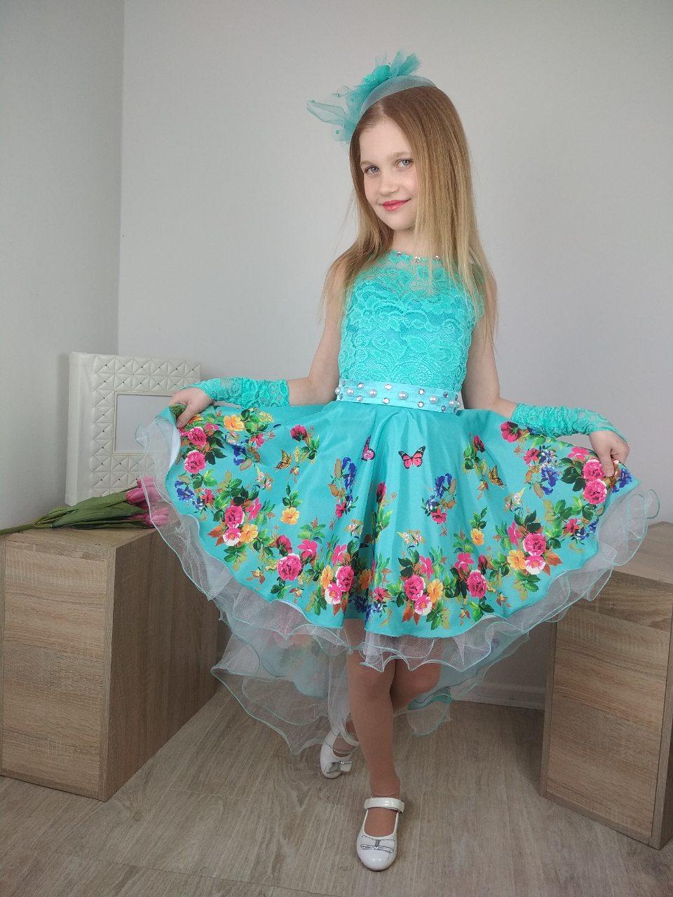 

Нарядное платье со шлейфом I.V.A.moda Розы 32 мята iva-500