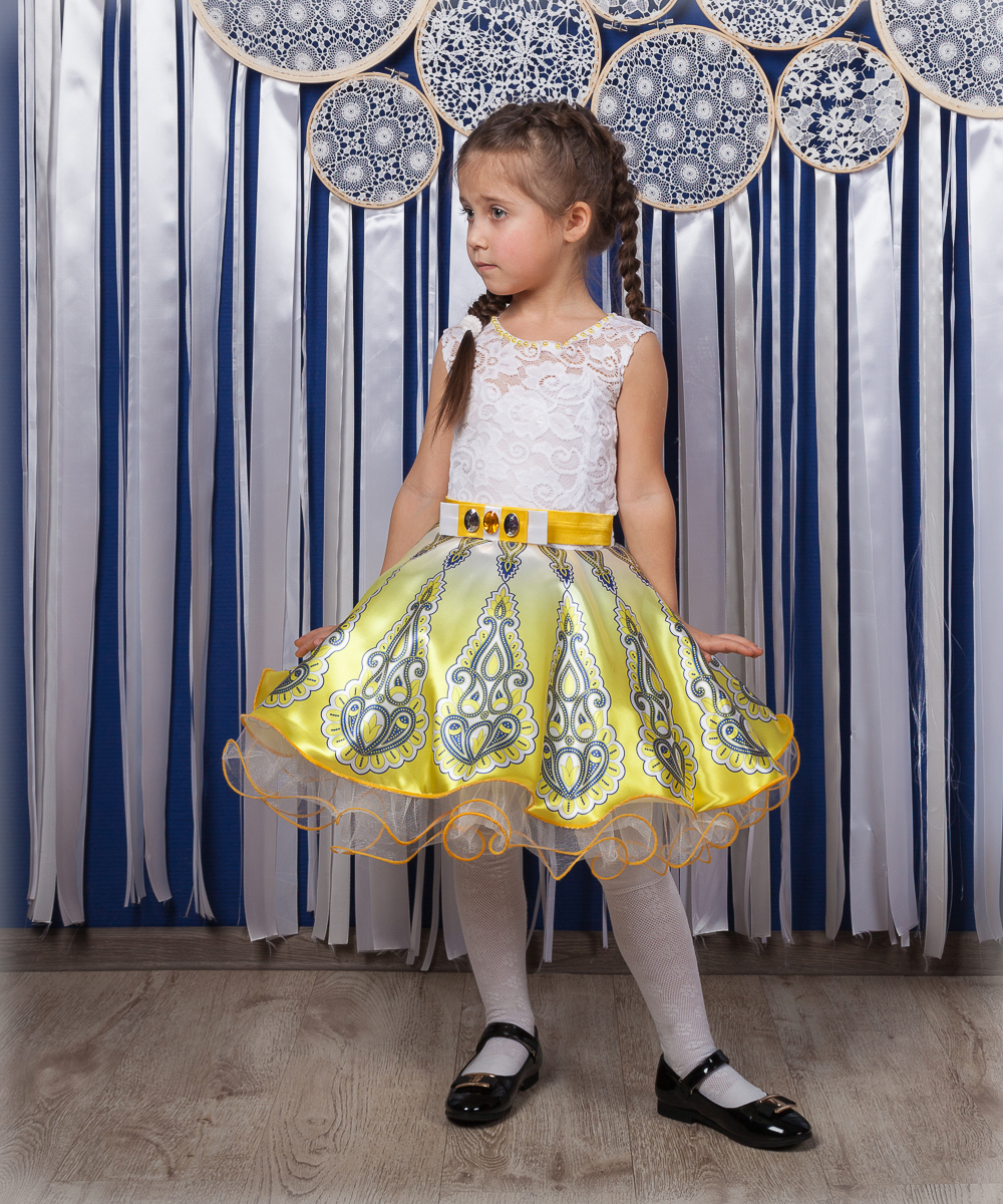 

Детское нарядное платье I.V.A.moda Жар-птица 34 желтый iva-510