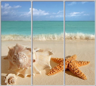 

Шкаф купе Luxe Studio Стандарт-1 Фотопечать Море-45 2300x2400x600 трехдверный