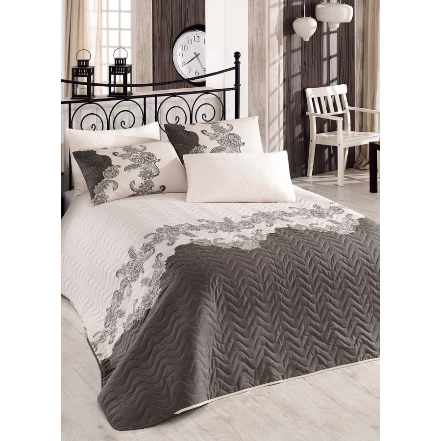 

Покрывало стеганное с наволочкой Eponj Home Mixscarlet bej бежевый 160*220