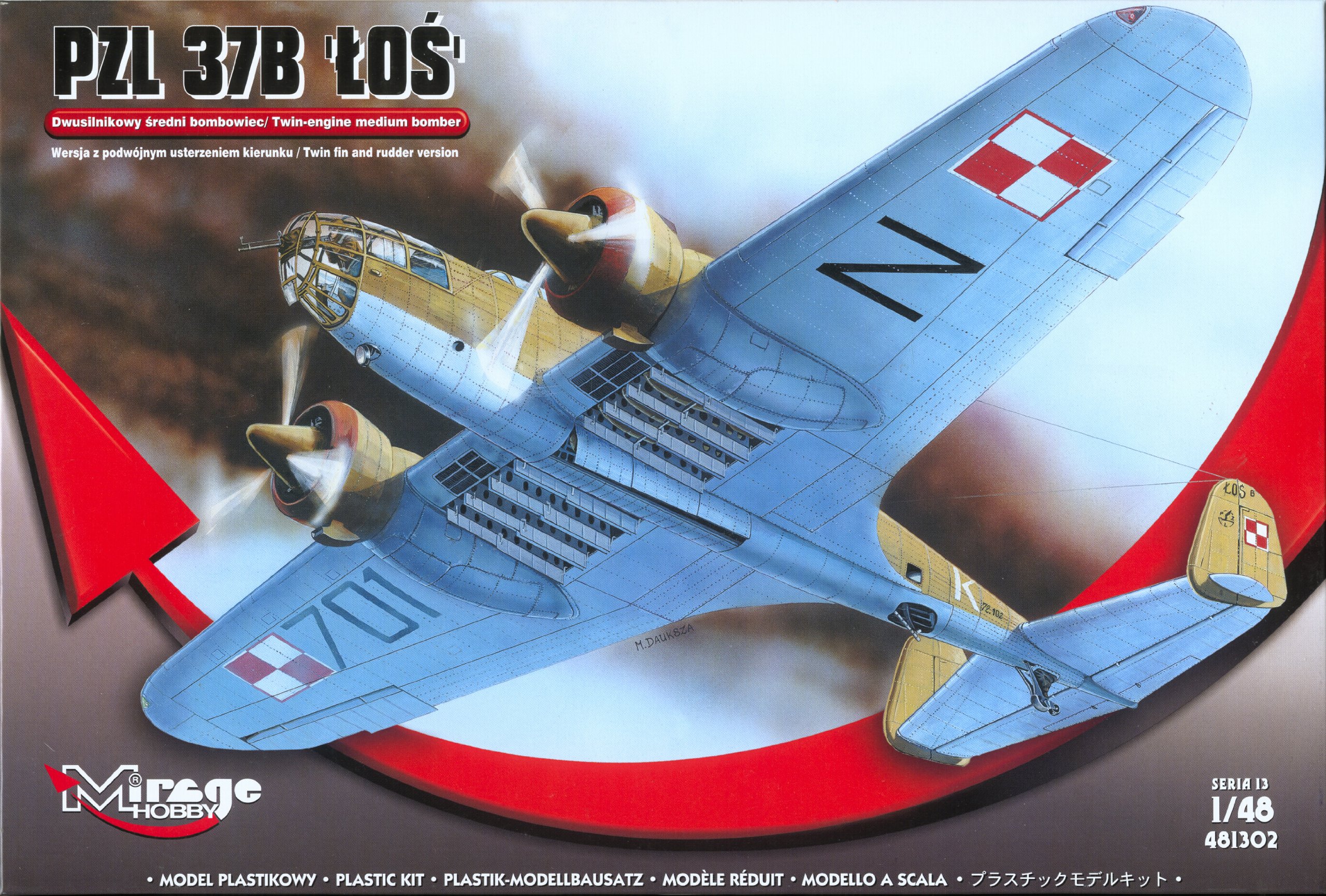

Сборная модель MIRAGE Польский бомбардировщик PZL 37B Łoś (481302)
