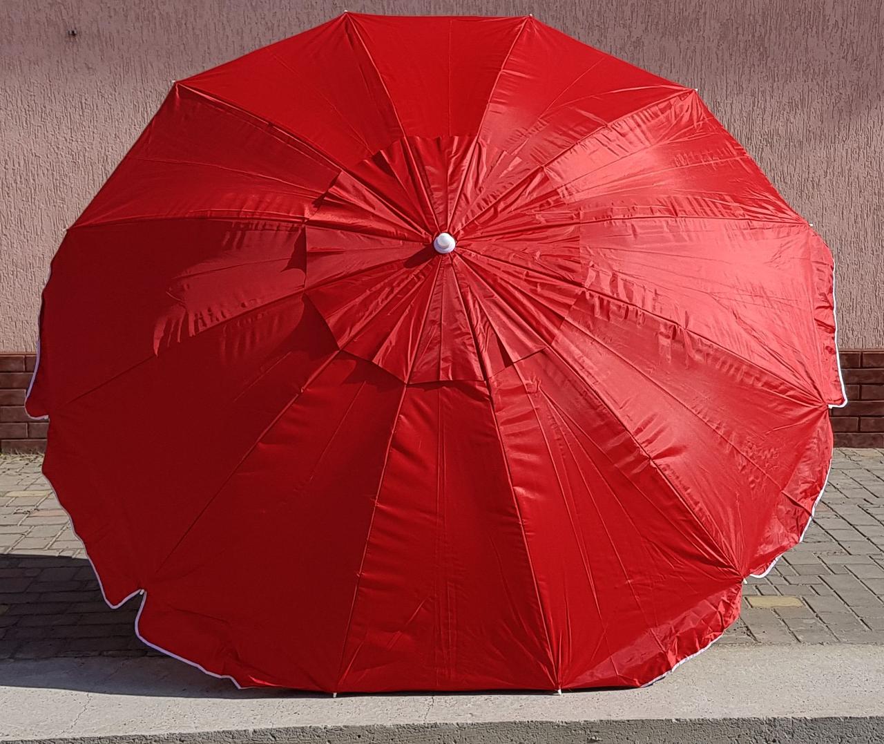 

Зонт садовый торговый Sansan Umbrella 061W красный круглый 2,4 метра
