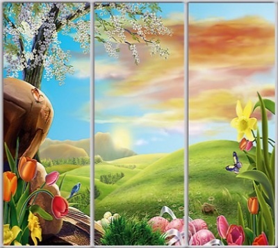 

Шкаф купе Luxe Studio Стандарт-1 Фотопечать Природа-195 2300x2100x600 трехдверный