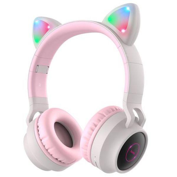 

Бездротові Bluetooth навушники Hoco W27 "Котячі вушка" LED MP3 Gray
