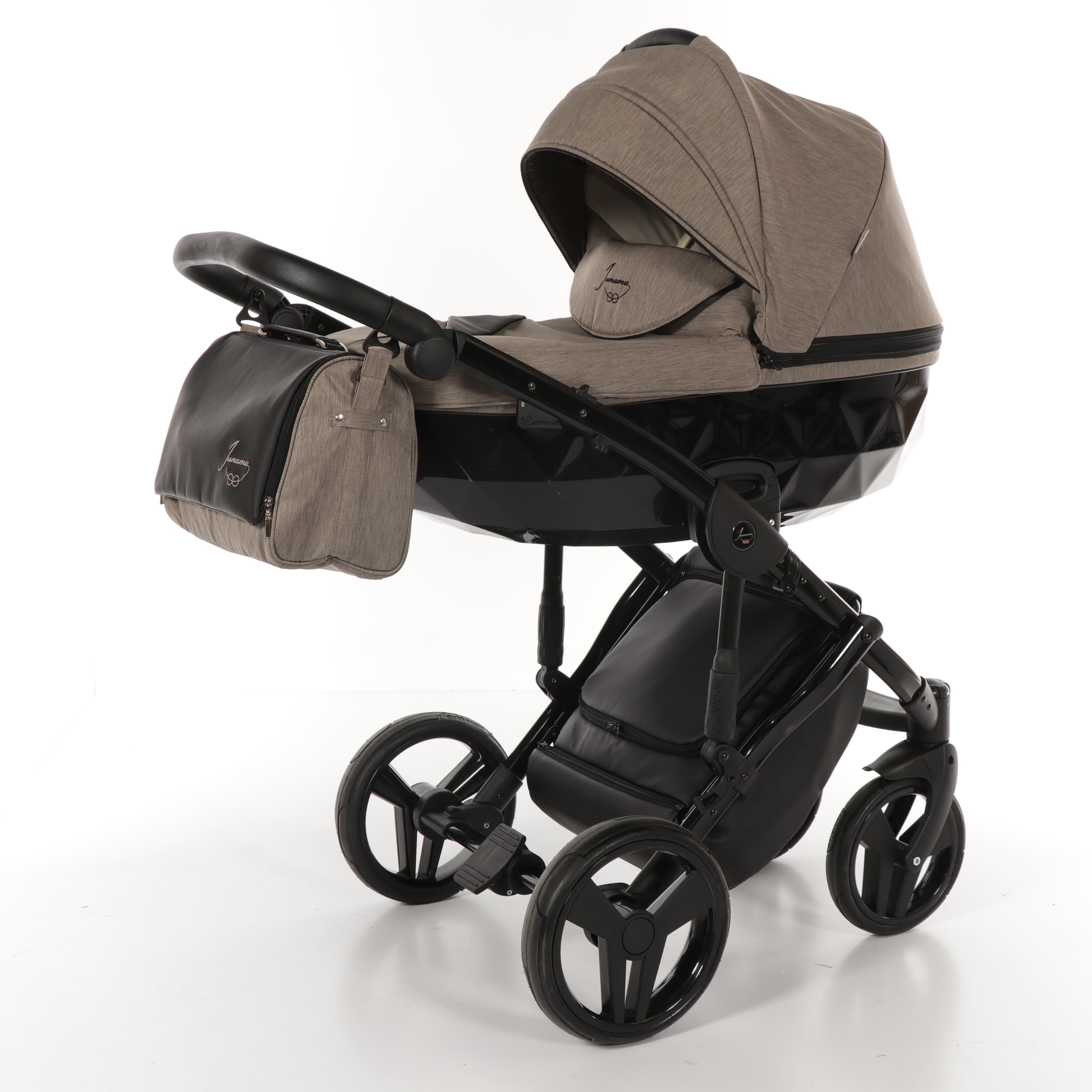 

Детская всесезонная коляска 2 в 1 универсальная для новорожденных Junama Diamond 04 Бежевый с черным