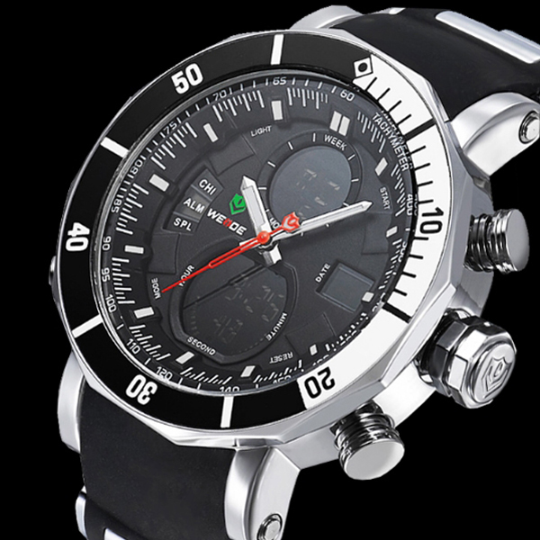 

Чоловічий спортивний кварцовий годинник Weide Kasta Black 1239