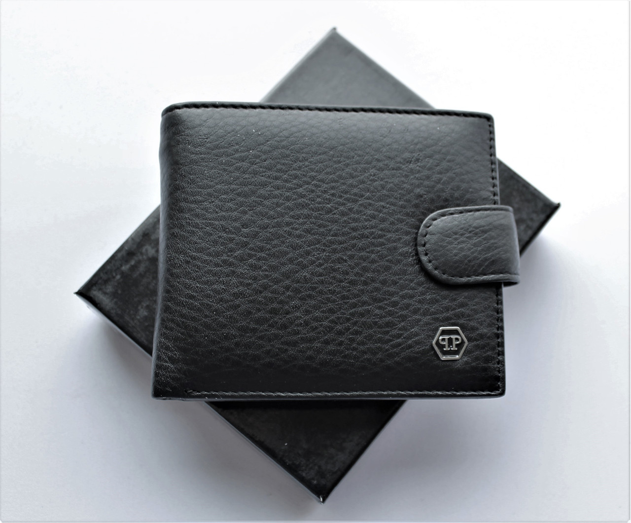 

Кошелек кожаный мужской с зажимом LeathART 11,5х9,5х1,5 см Черный