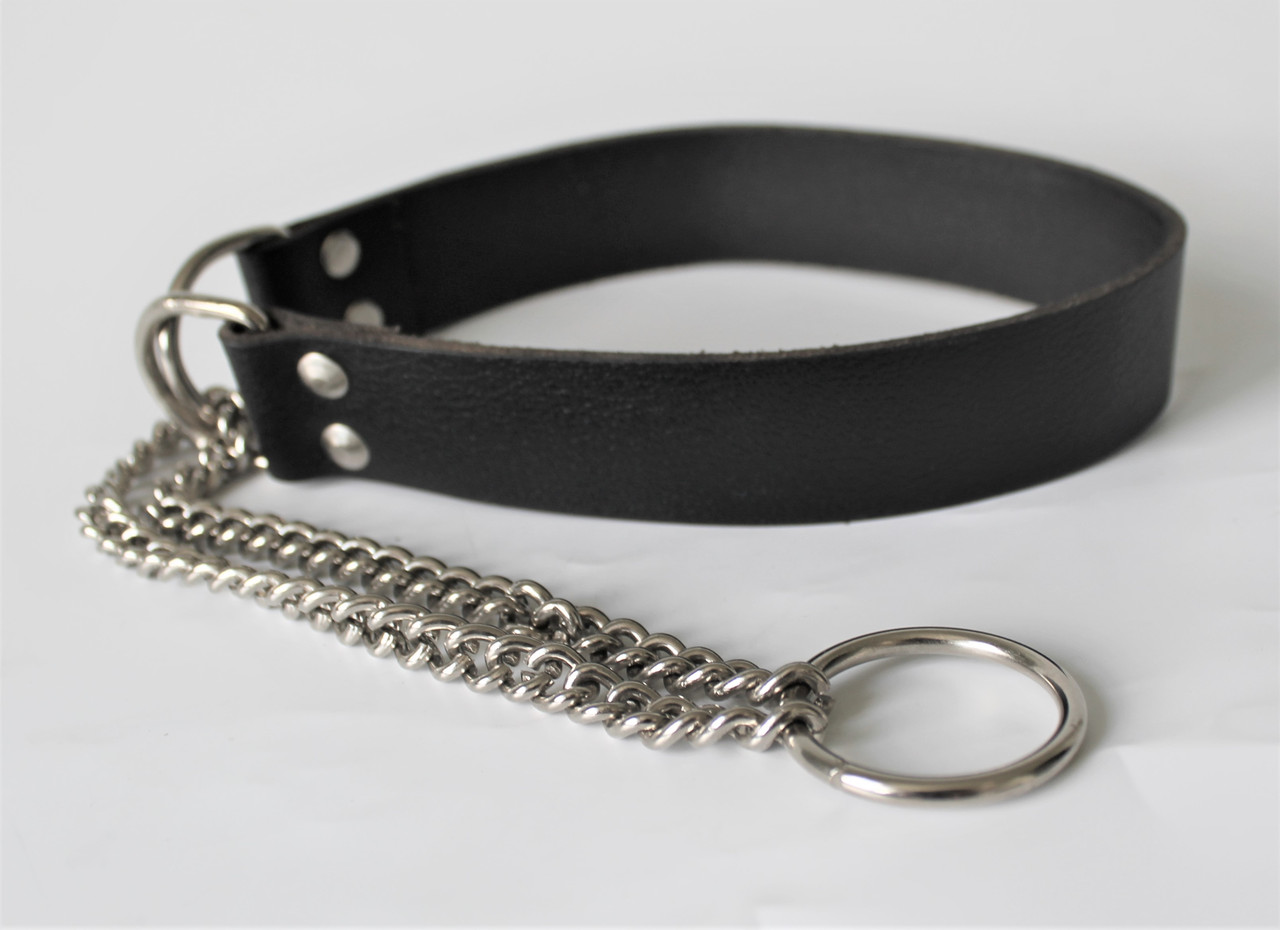 

Ошейник из натуральной кожи с цепью Lockdog 42 см (zoo0000179) Черный