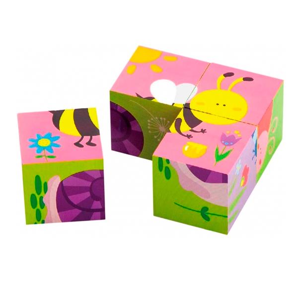 

Пазл кубики Насекомые Viga Toys 18х18х5 см (det0001157) Разноцветный