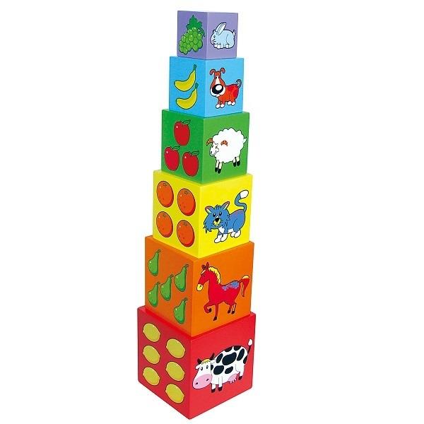 

Набор кубиков Пирамидка Viga Toys 12х12х22 см (igr0000581) Разноцветный