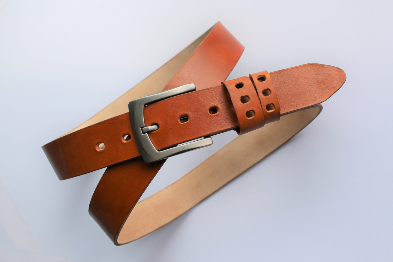 

Ремень мужской LeathART 130х3,8 см Рыжий
