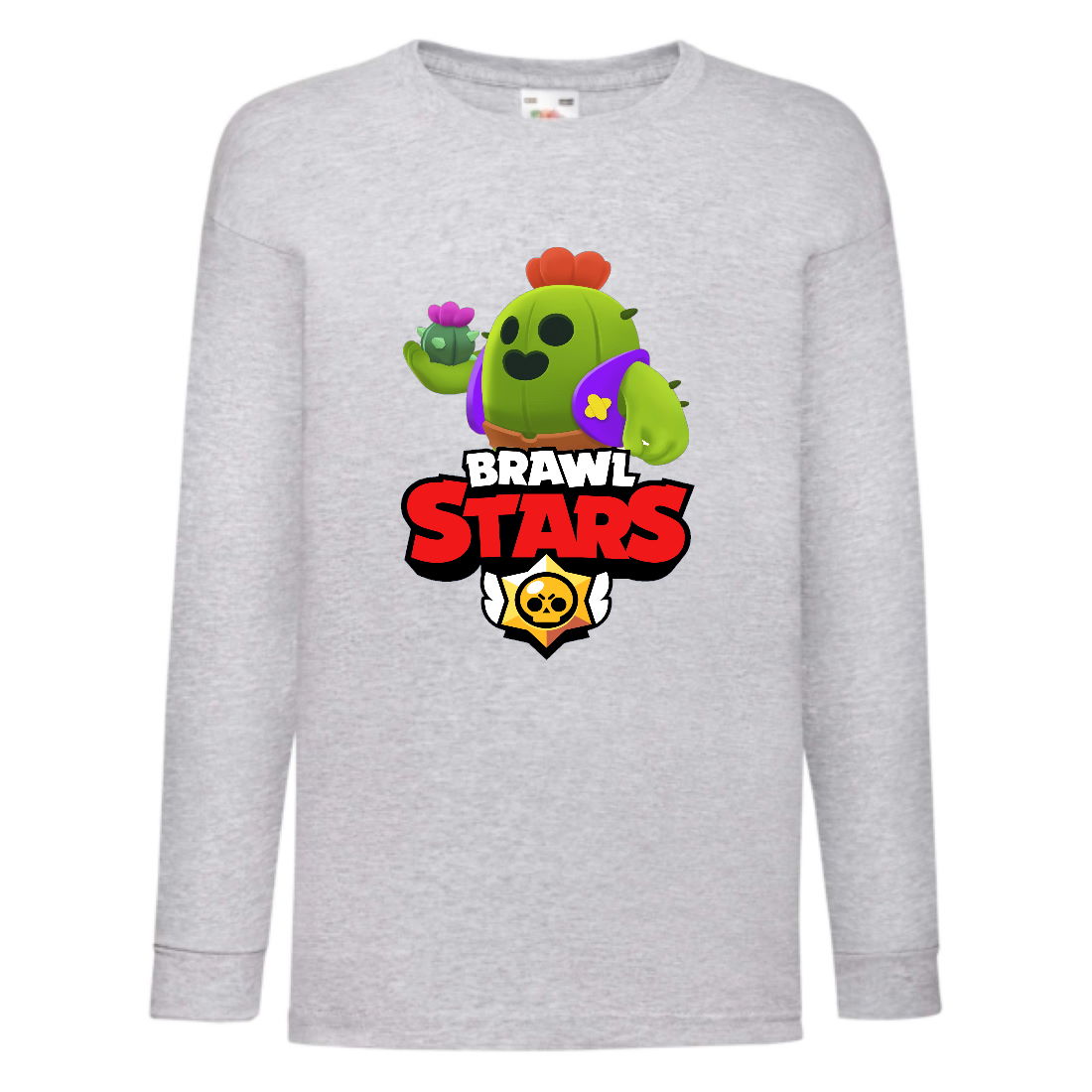 

Лонгслив реглан Бравл Старс Спайк (Brawl Stars) серая (BRST gr 8) 128 см
