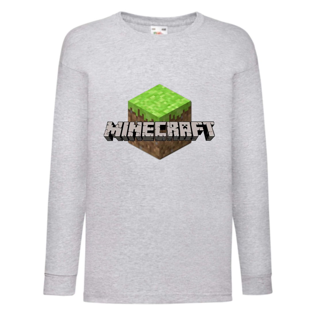 

Лонгслив реглан Майнкрафт 2 (Minecraft) серая (MNC gr 02) 104 см