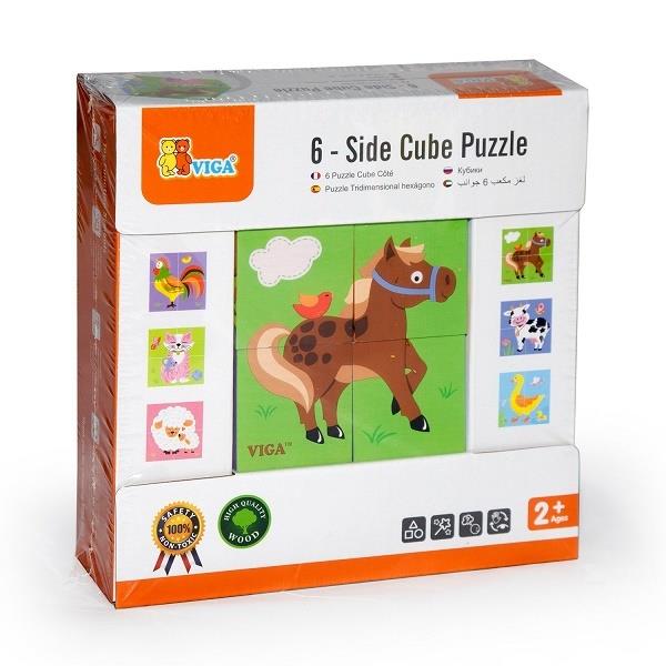 

Пазл-кубики Viga Toys 2+ Разноцветный 000079630
