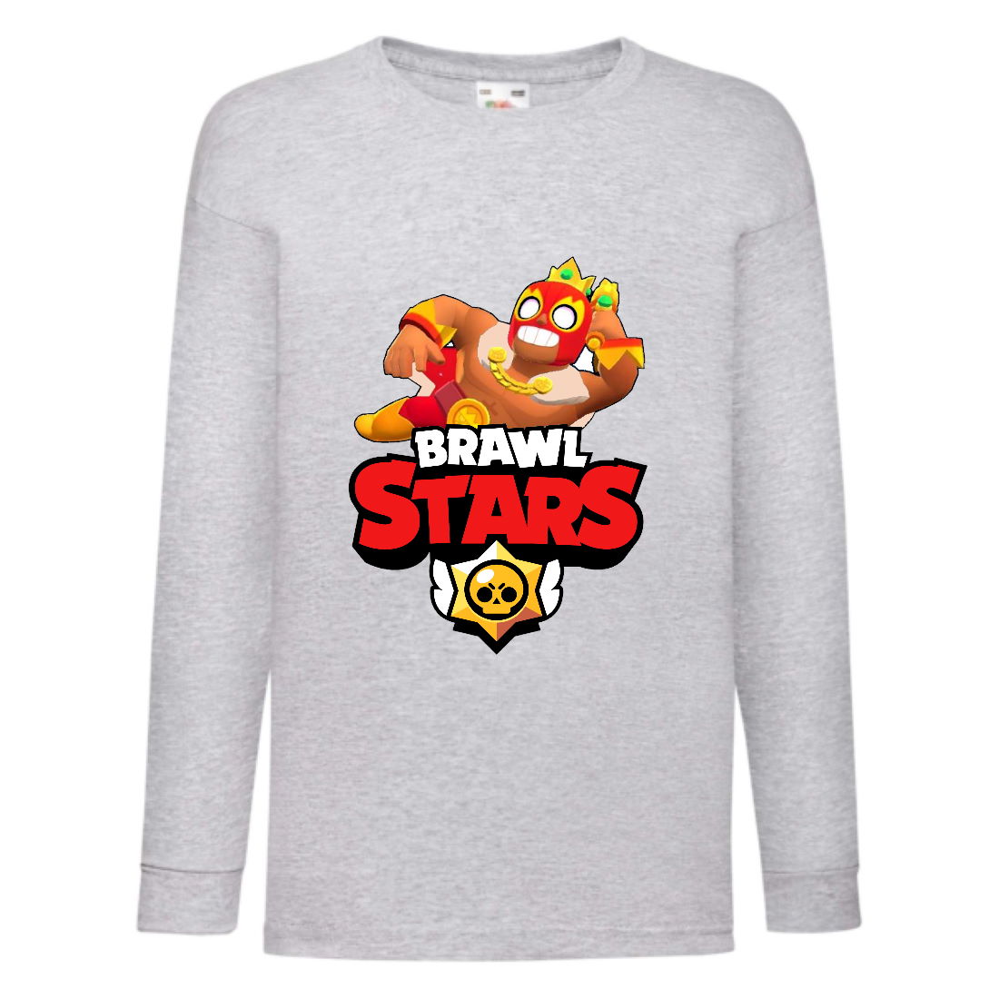 

Лонгслив реглан Бравл Старс Эльпримо (Brawl Stars) серая (BRST gr 9) 140 см