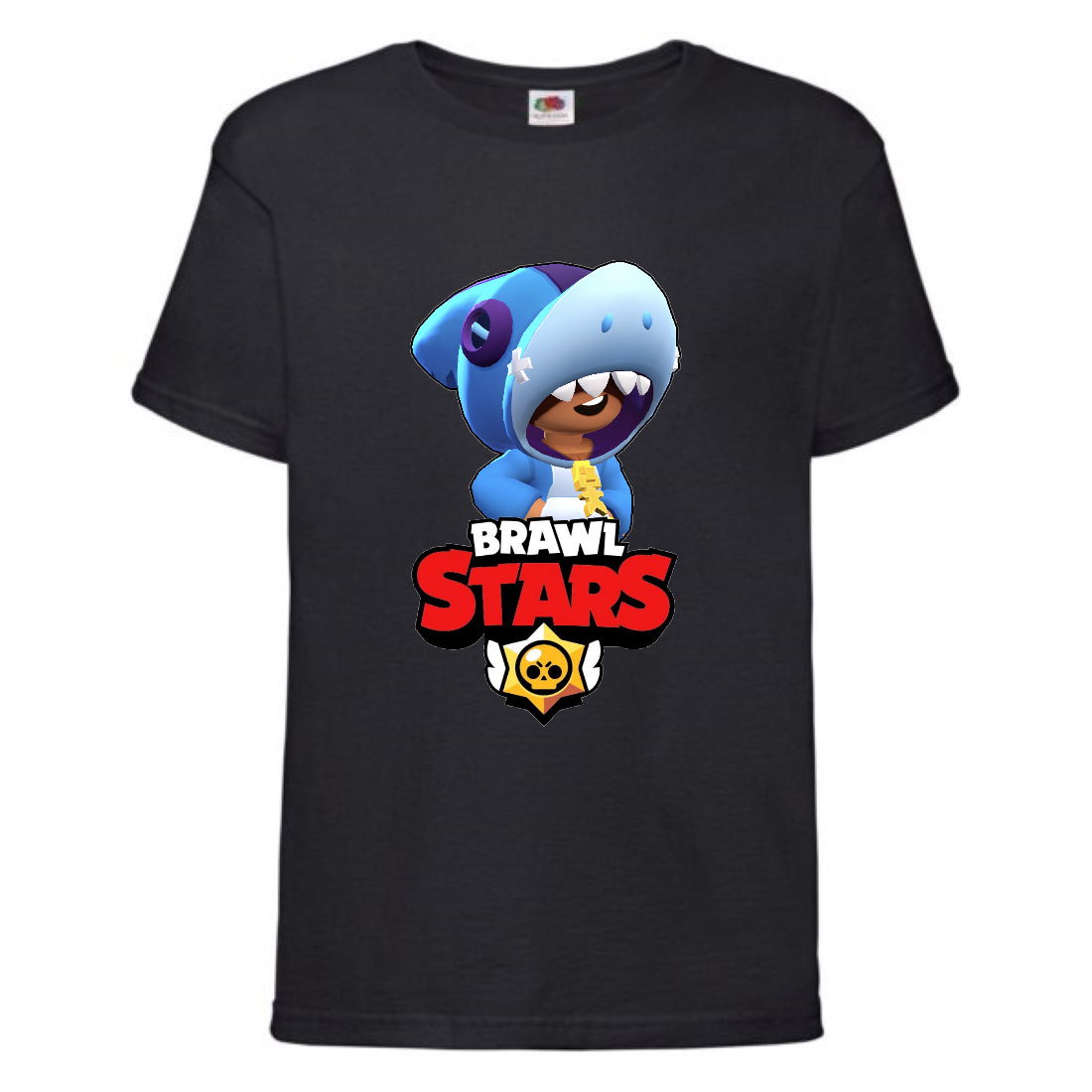

Футболка детская Бравл Старс Леон Акула (Brawl Stars Shark) черная 164