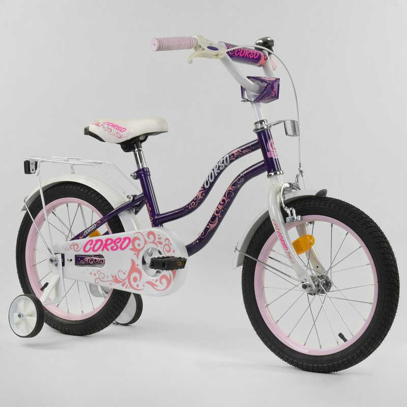 

Велосипед 16" дюймов 2-х колёсный Corso Т-21255 Фиолетовый