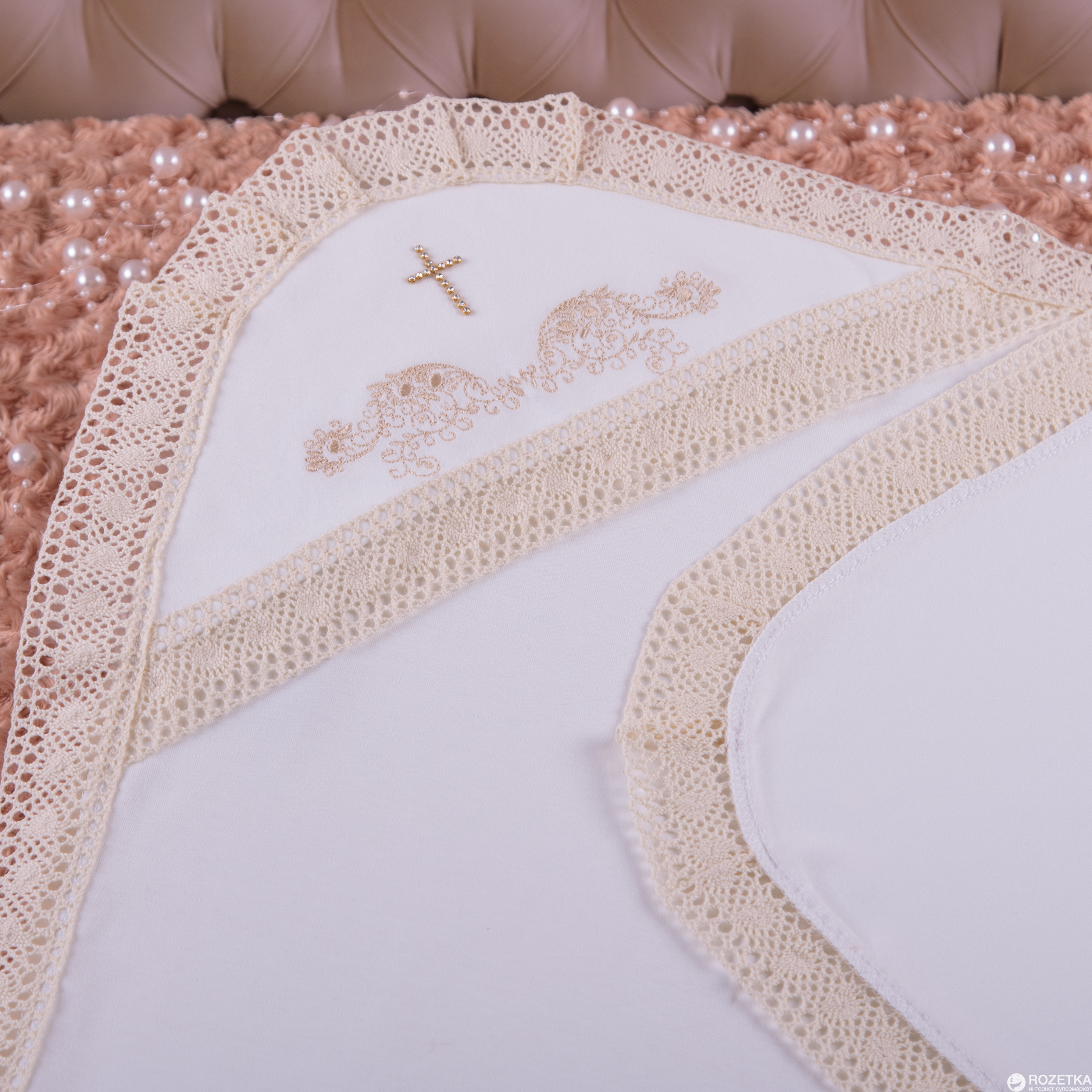 

Крыжма для крещения BetiS Очарование 27080929 75 х 80 см Молочная