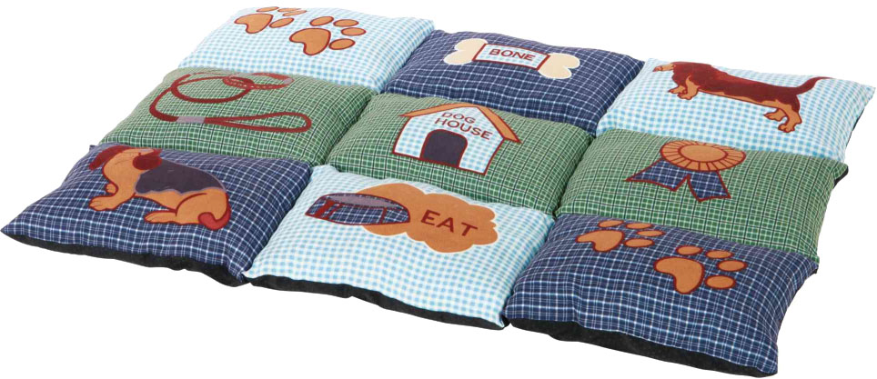 

Подстилка для собак Trixie Patchwork 80х55 см Голубой/зеленый с собачками