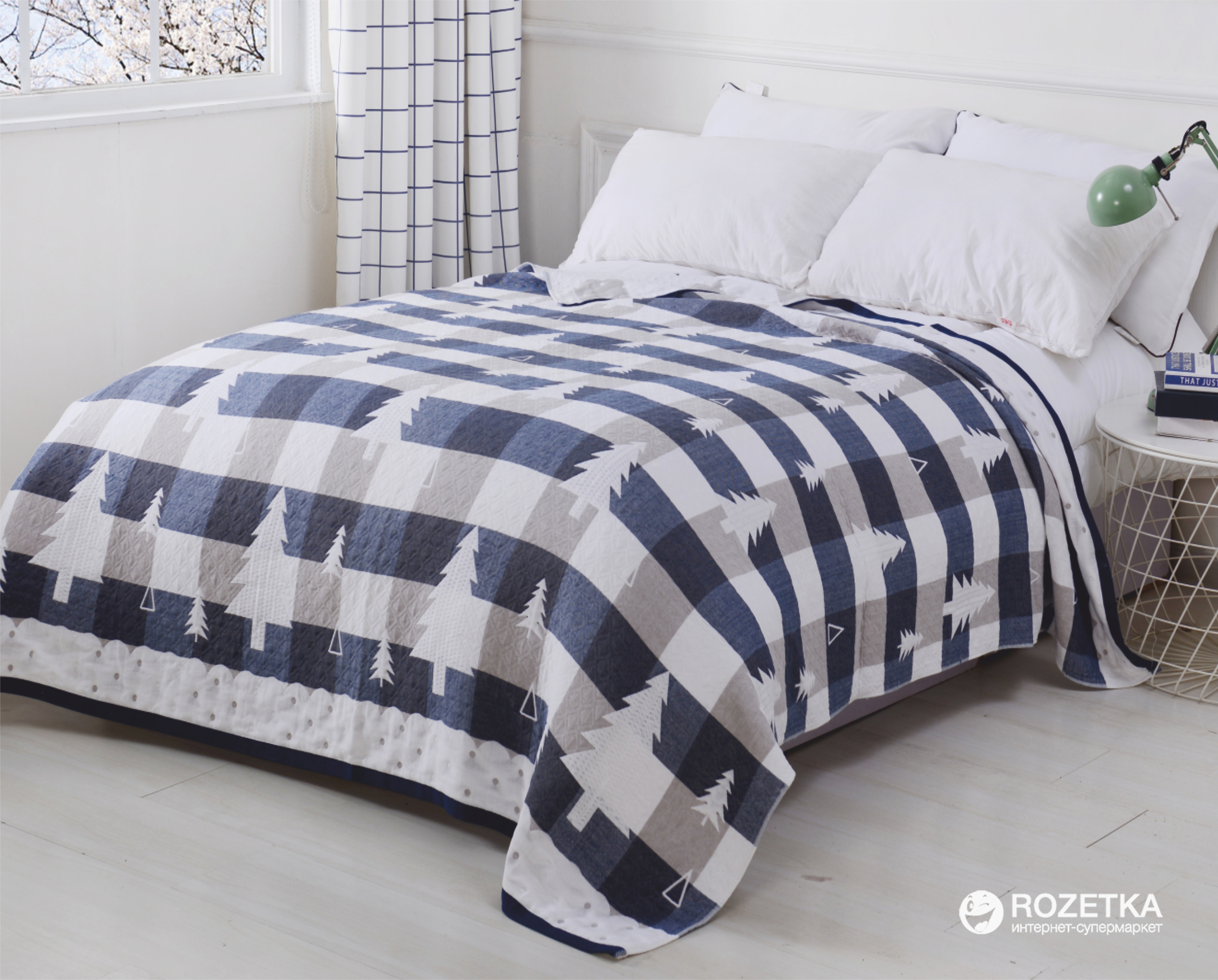 

Покрывало Home Line 137647 Елочка 150х200 Cинее