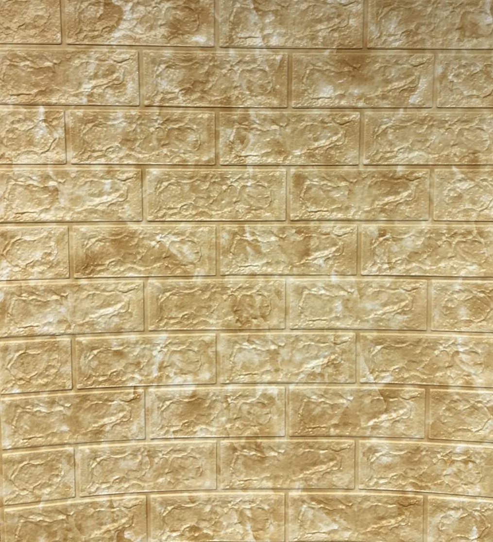 

Самоклеящаяся 3D панель обои Комплект 5шт. Sticker Wall 700x770x7мм. Шумоизоляционные Гипоалергенные Сертифицированные Бежевый мрамор кирпич 10002