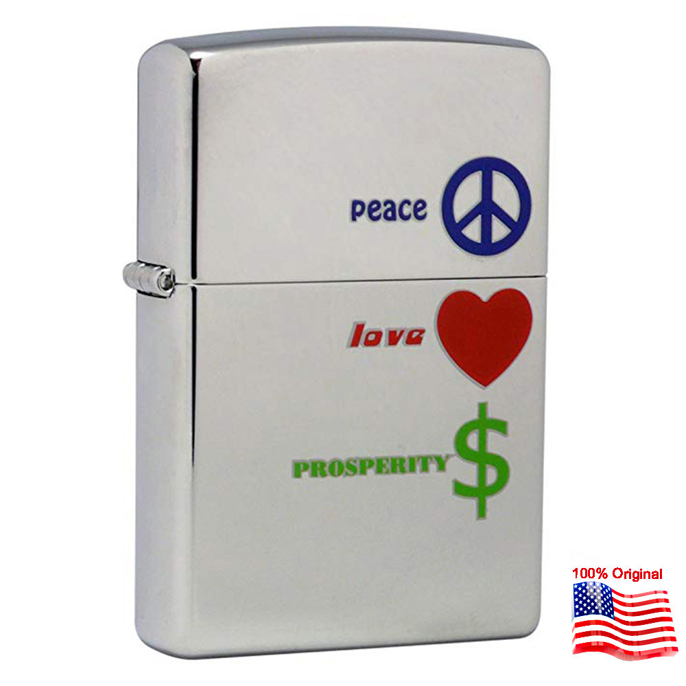 

Зажигалка Zippo 24714 Peace Love Prosperity серая 24714