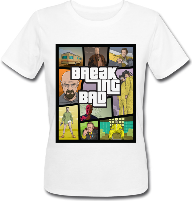 

Футболка Print Planet Breaking Bad - GTA Style  Черная, Футболка Print Planet Breaking Bad - GTA Style L Черная