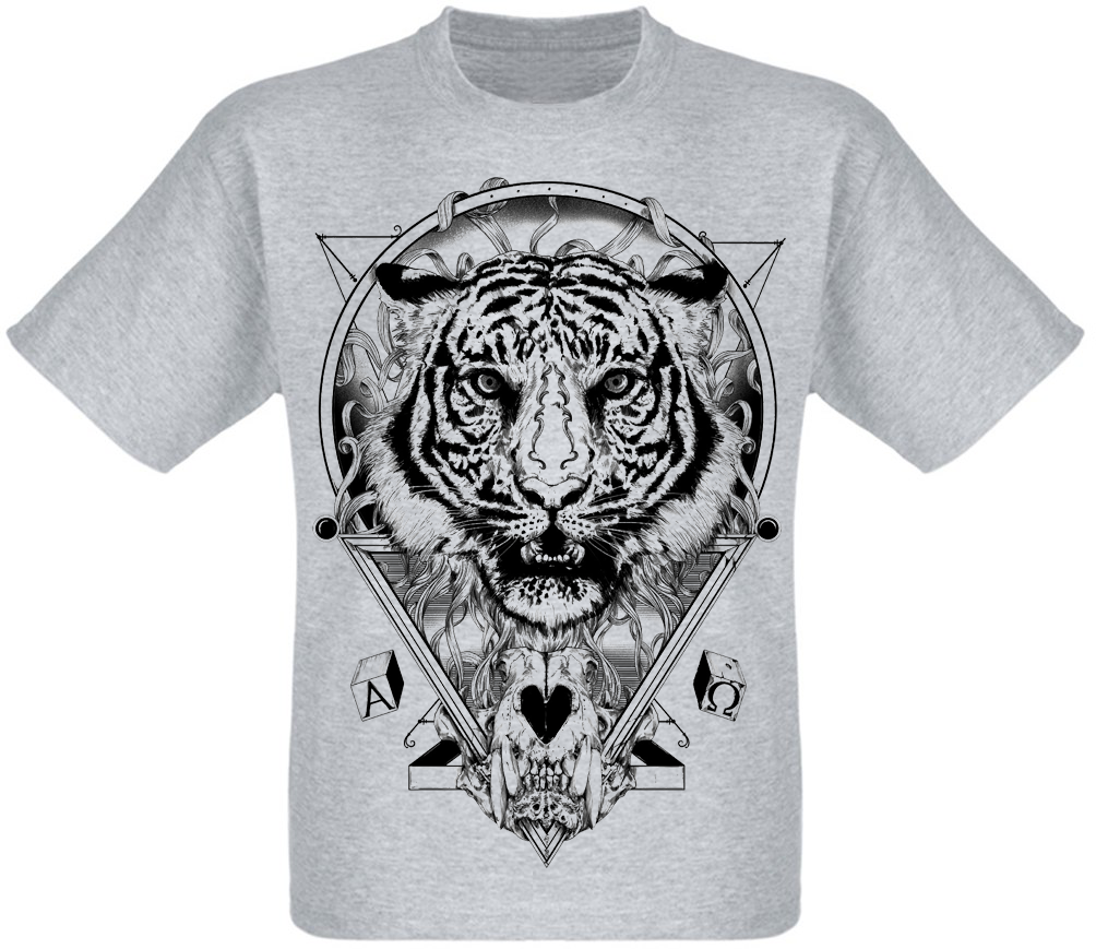 

Футболка Print Planet Tiger меланж XXL