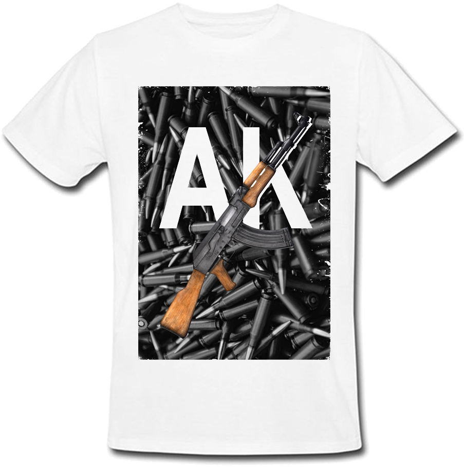 

Футболка Print Planet AK - 47 белая XXL