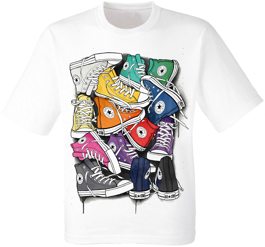 

Футболка Print Planet Converse "Кеды" белая XXL