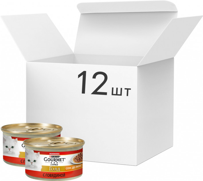 

Упаковка влажного корма Purina Gourmet Gold Соус Де-Люкс с говядиной 12 шт по 85 г (7613036705141)
