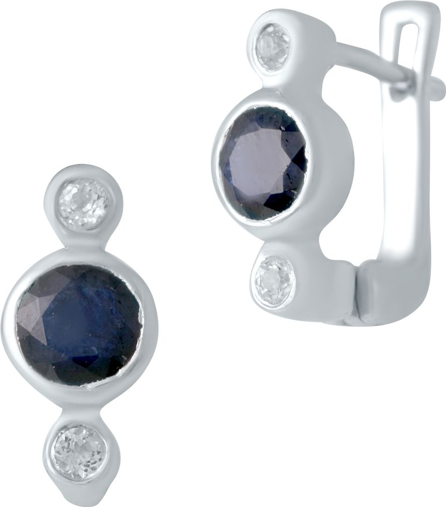 

Серебряные серьги SilverBreeze с натуральным сапфиром