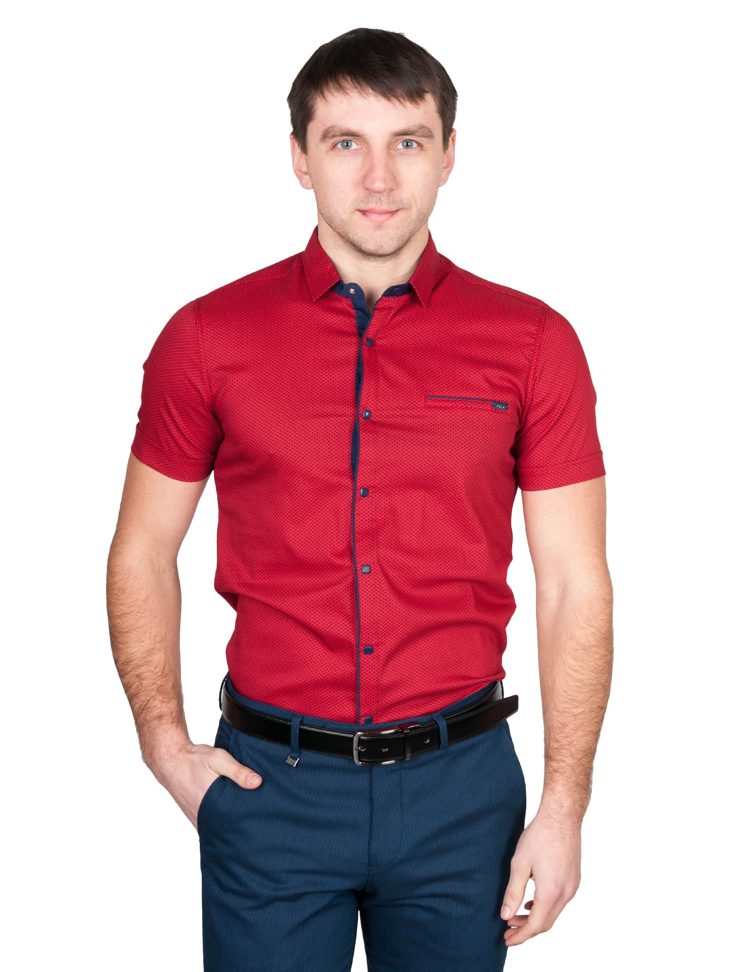 

Рубашка с коротким рукавом FOLK  красный 19FKG0002, Рубашка с коротким рукавом FOLK XL красный 19FKG0002