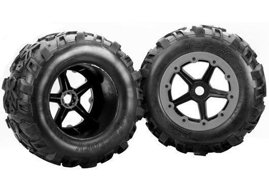 

Team Magic E6-3 Mounted Tire 7.1" Size - New 5 spokes wheel 2p