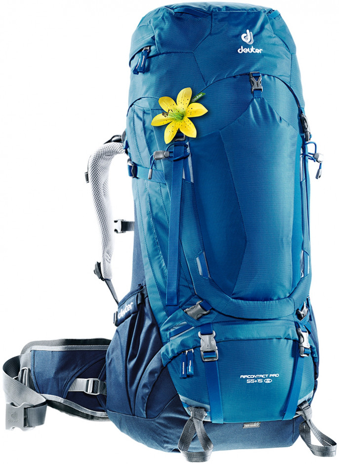 

Рюкзак туристический Deuter Aircontact PRO 55+15 SL ocean-midnight (3330017 3033)