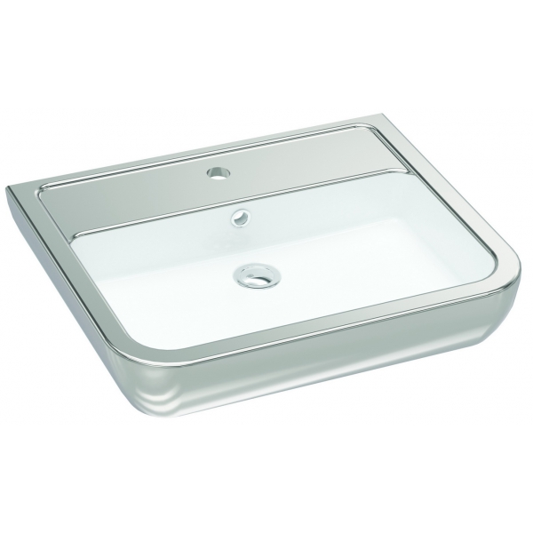 

Раковина прямоугольная Idevit Halley 60 см 3201-0455-12, серебряная (29966)