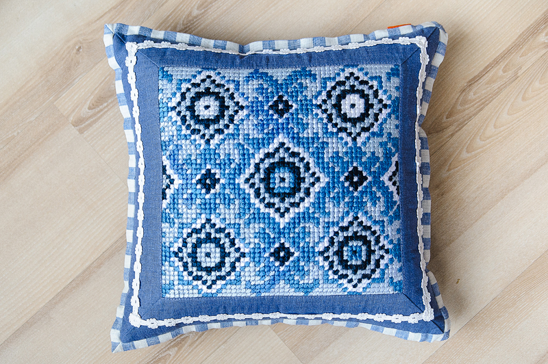 

Kaanni Декоративная подушка Калейдоскоп 40x40см Синий, Белый