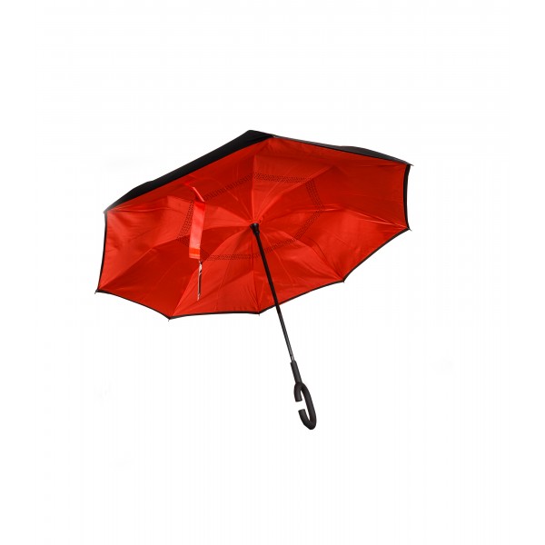 

Зонт обратного сложения Up-Brella черный с красным - 550561