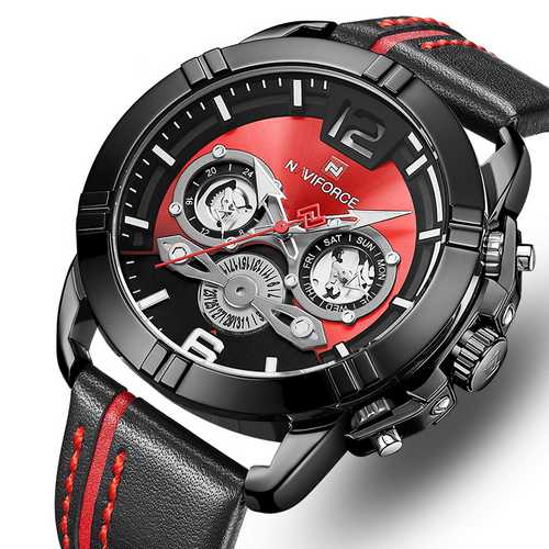 

Мужские наручные часы (NF9168 Black-Red) Naviforce 45 мм Черный 000075354