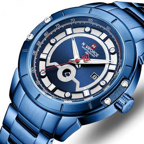 

Мужские наручные часы (NF9166 Blue-Silver) Naviforce 43 мм Синий 000075373
