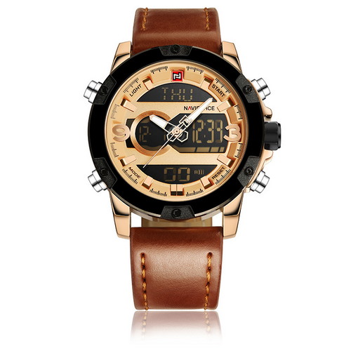 

Мужские наручные часы (NF9097 Brown-Cuprum-Black) Naviforce 45 мм Коричневый 000075302
