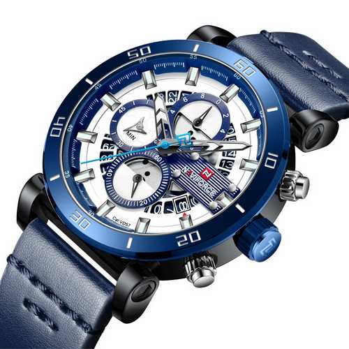 

Мужские наручные часы (NF9131 Blue-White) Naviforce 45 мм Синий 000075334